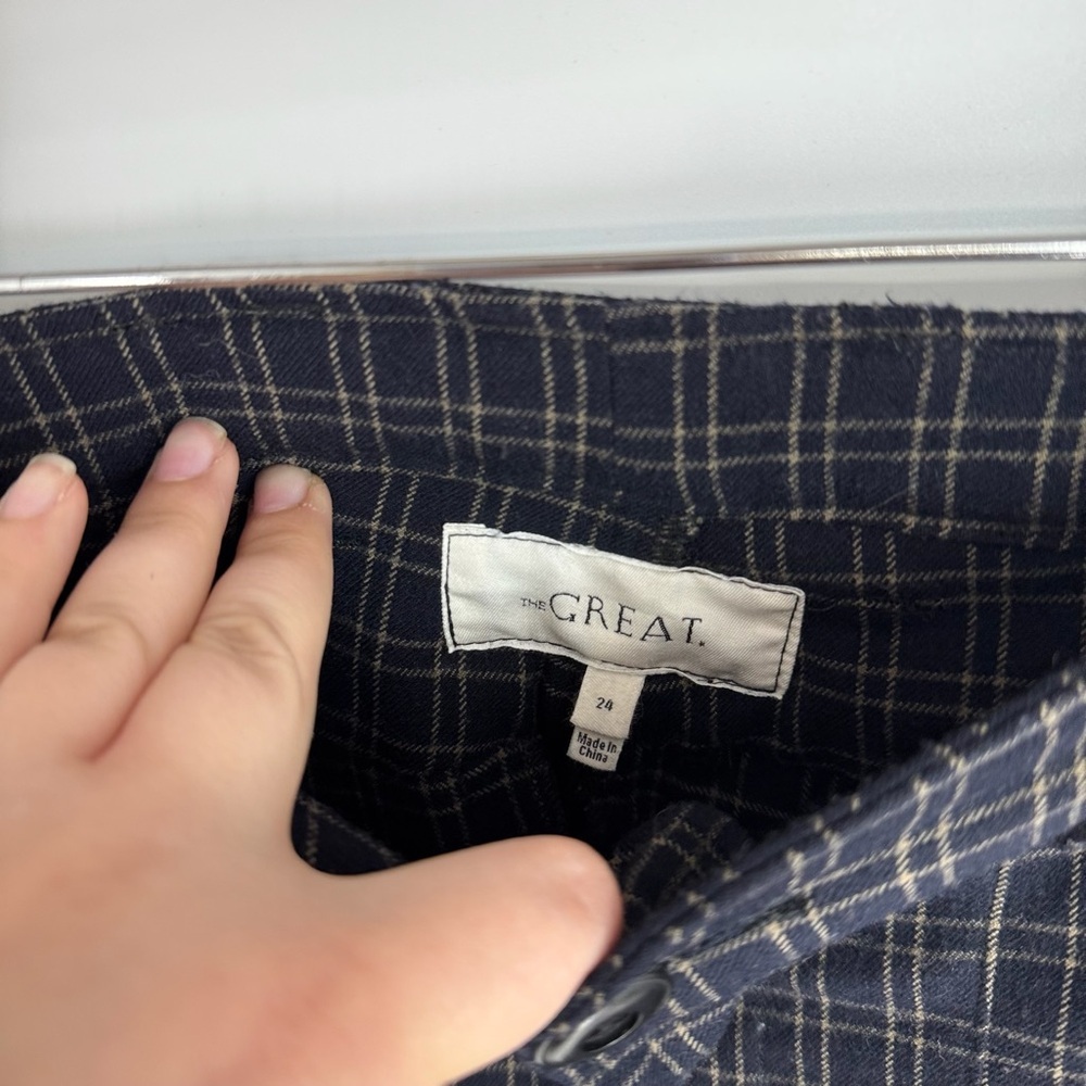 The Great. Ranger Plaid Mid Rise Straight Leg Cropped Leg Dress Pants - Picture 3 of 4